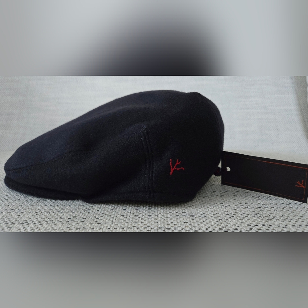 NWT ISAIA NAPOLI Dark Blue and Red Cashmere Hat Made In Italy Size:58